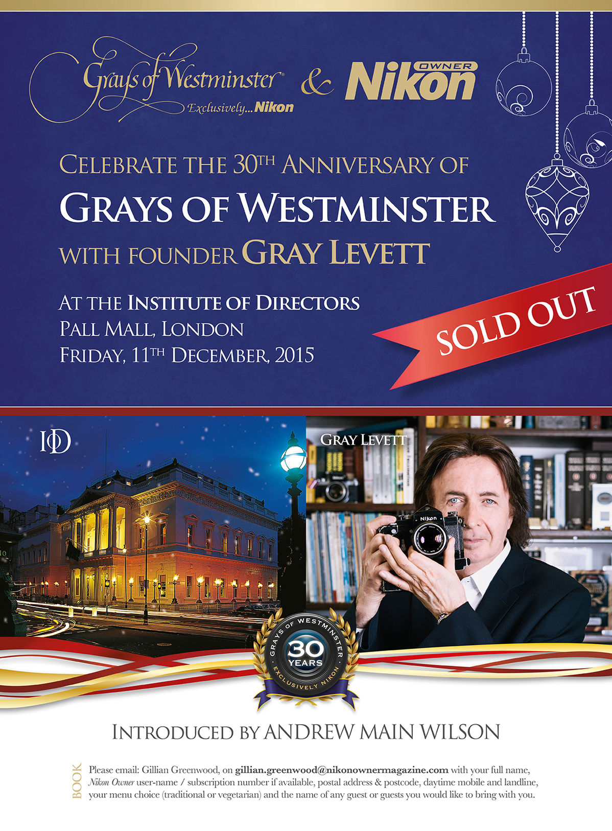 Celebrate the 30th Anniversay of Grays of Westminter with Founder Gray Levett